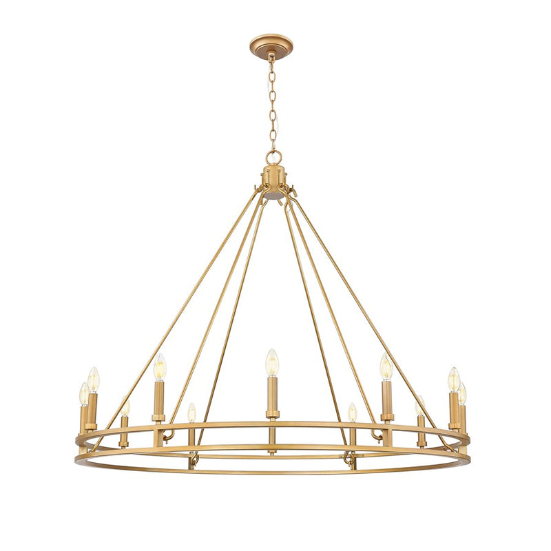 Z-Lite Dennison 12 Light Chandelier, Signature Brass - 4005-12SBR