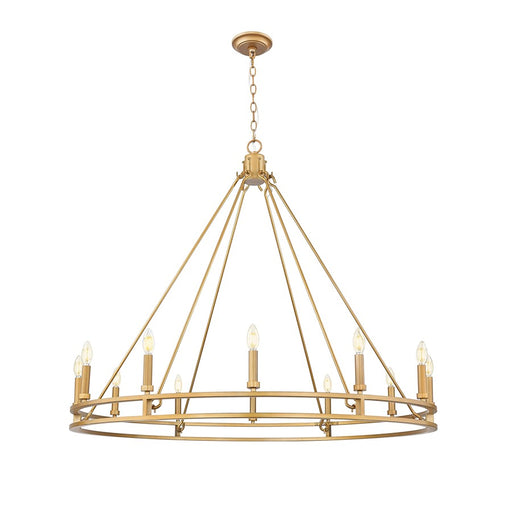Z-Lite Dennison 12 Light Chandelier, Signature Brass - 4005-12SBR
