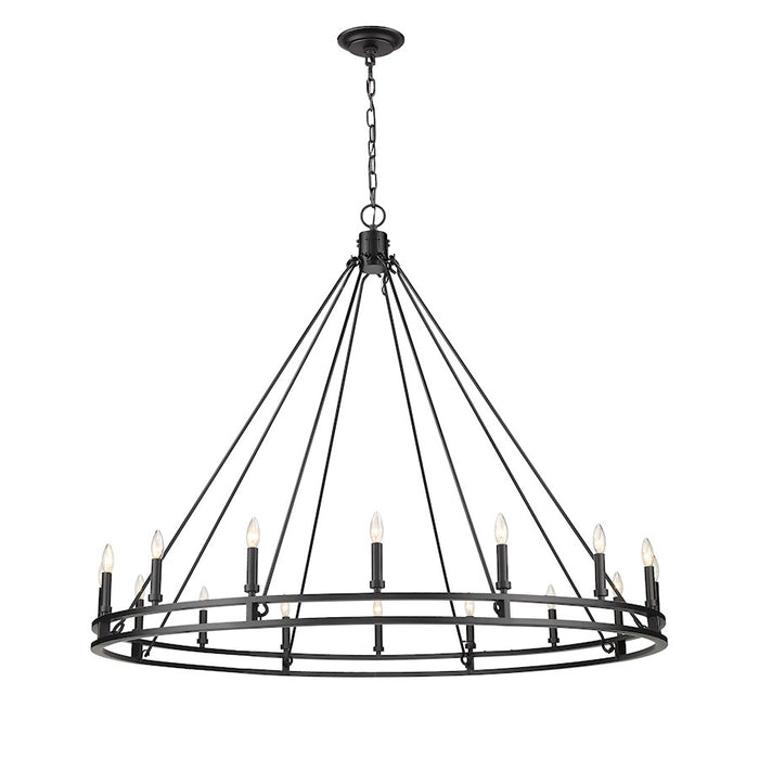Z-Lite Dennison 16 Light Chandelier, Matte Black - 4005-16MB