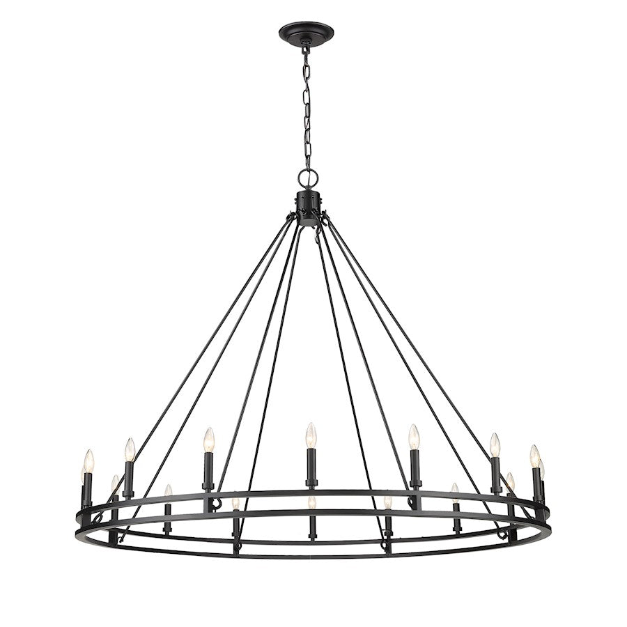 Z-Lite Dennison 16 Light Chandelier, Matte Black - 4005-16MB