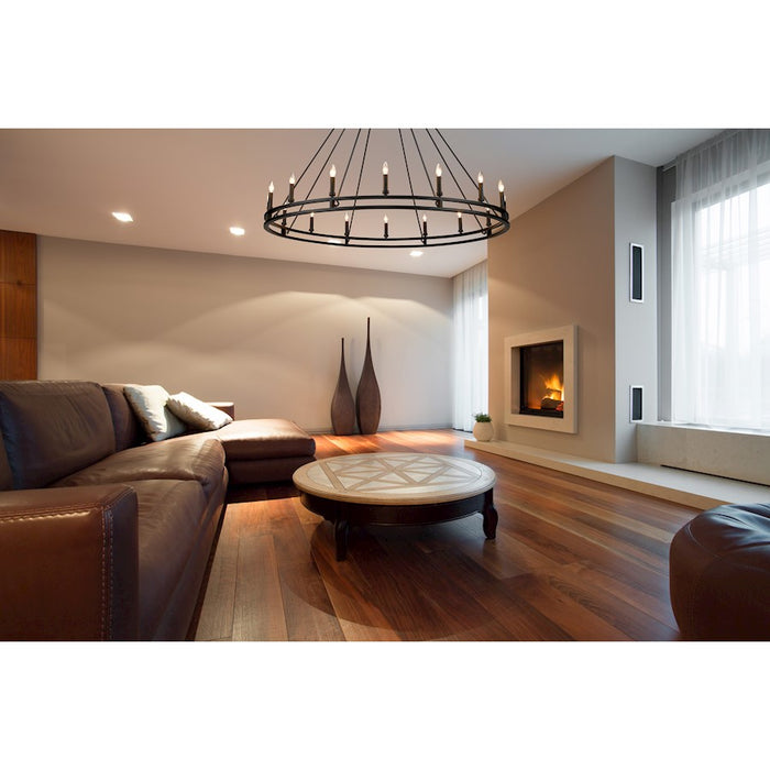 Z-Lite Dennison 16 Light Chandelier, Matte Black