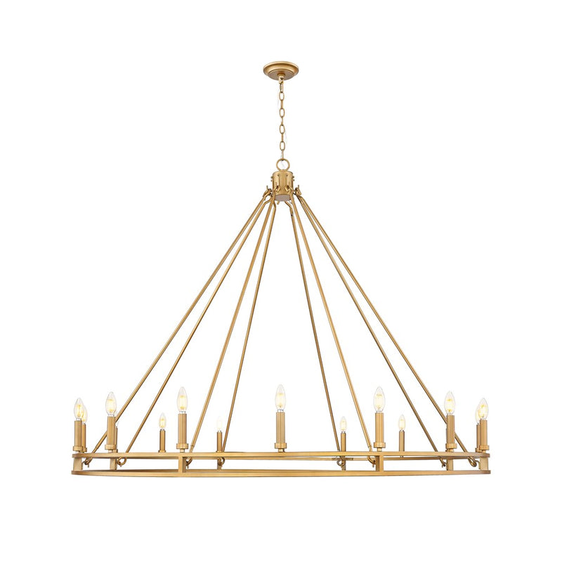 Z-Lite Dennison 16 Light Chandelier, Signature Brass