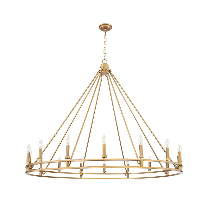 Z-Lite Dennison 16 Light Chandelier, Signature Brass