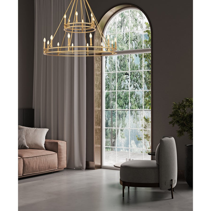 Z-Lite Dennison 18 Light Chandelier, Signature Brass