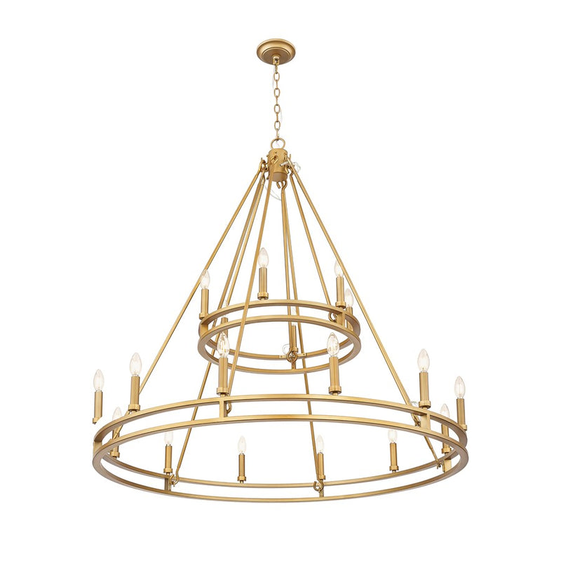Z-Lite Dennison 18 Light Chandelier, Signature Brass