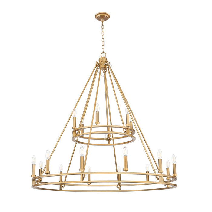 Z-Lite Dennison 18 Light Chandelier, Signature Brass