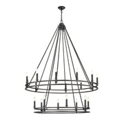 Z-Lite Dennison 20 Light 47.5" Chandelier, Matte Black/Matte Black - 4005-20MB