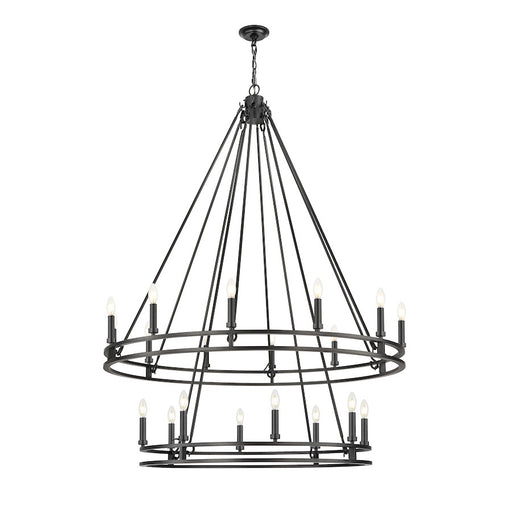 Z-Lite Dennison 20 Light 47.5" Chandelier, Matte Black/Matte Black - 4005-20MB