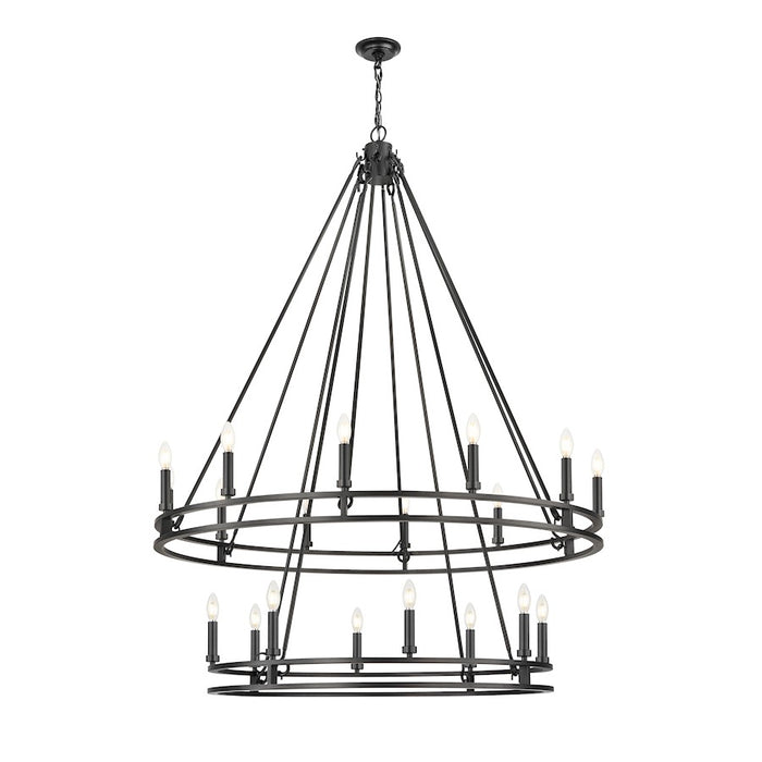 Z-Lite Dennison 20 Light 47.5" Chandelier, Matte Black/Matte Black - 4005-20MB