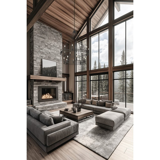 Z-Lite Dennison 20 Light 47.5" Chandelier, Matte Black/Matte Black