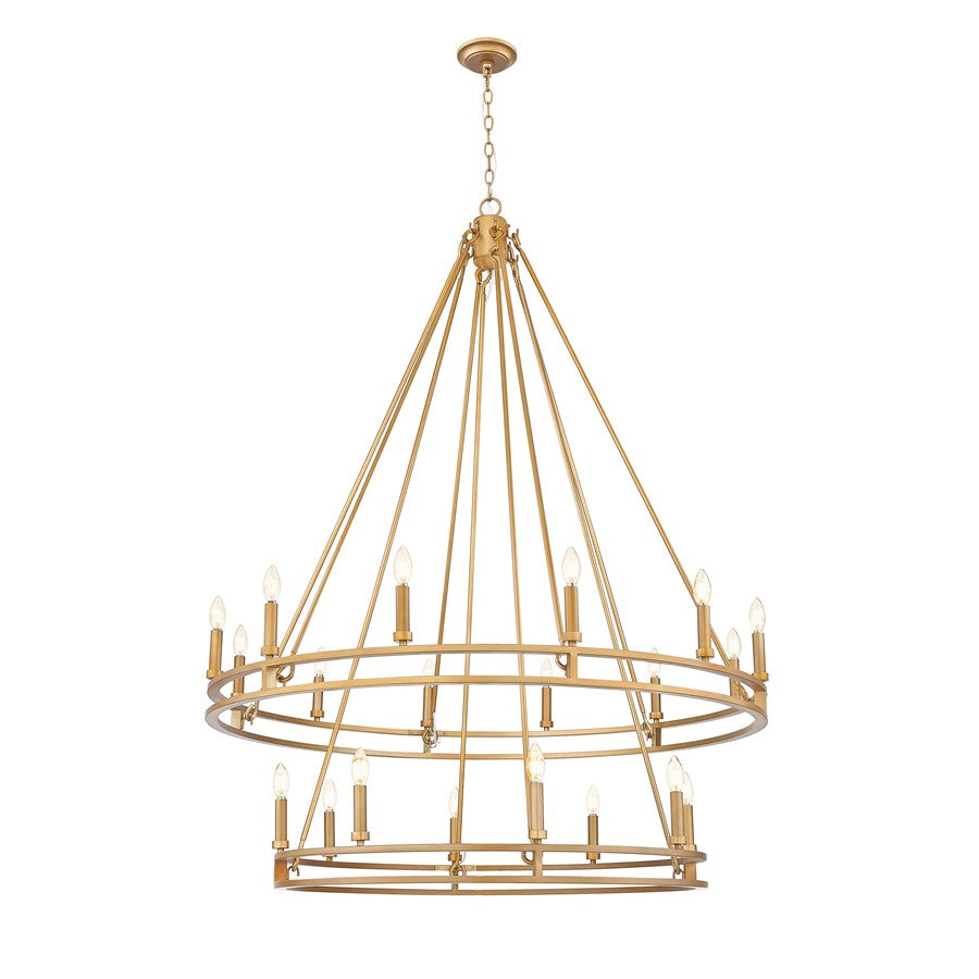 Z-Lite Dennison 20 Light Chandelier, Signature Brass - 4005-20SBR