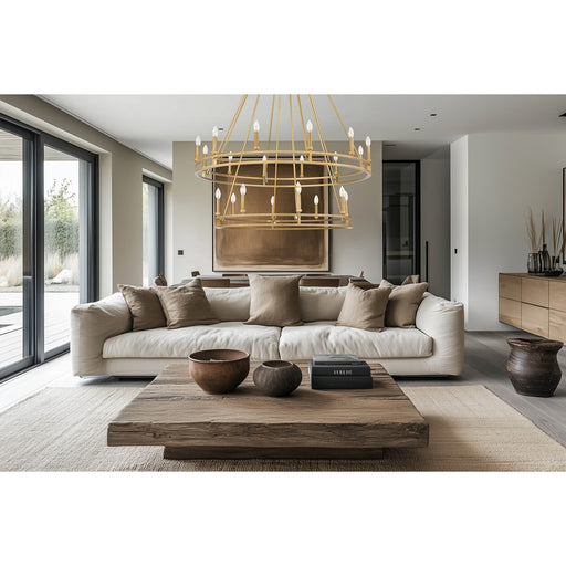 Z-Lite Dennison 20 Light Chandelier, Signature Brass