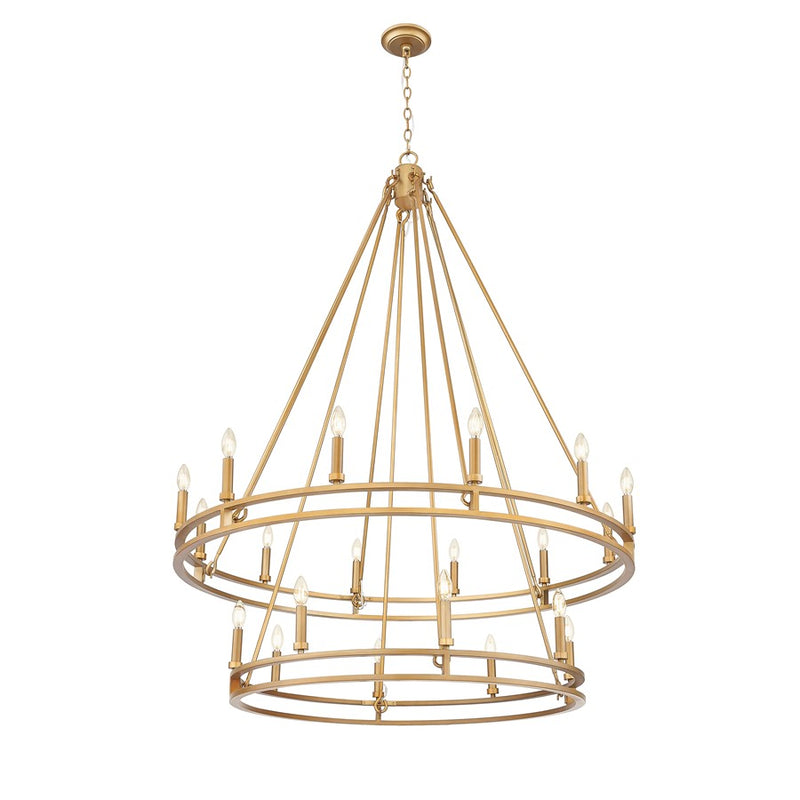 Z-Lite Dennison 20 Light Chandelier, Signature Brass