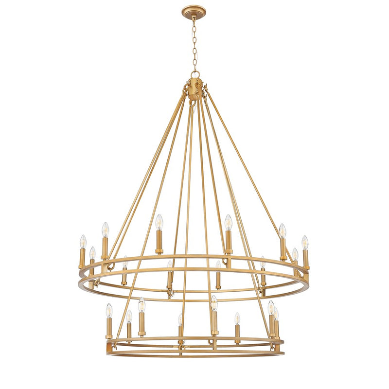Z-Lite Dennison 20 Light Chandelier, Signature Brass