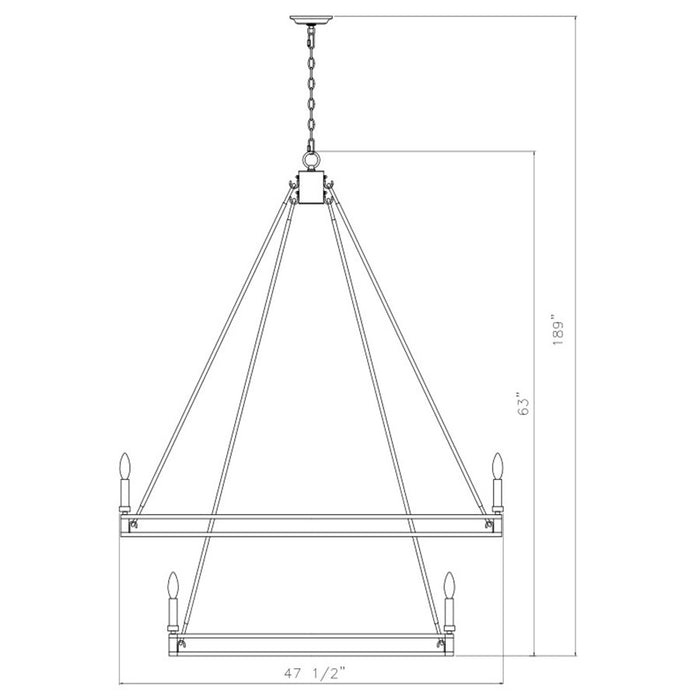 Z-Lite Dennison 20 Light Chandelier, Signature Brass