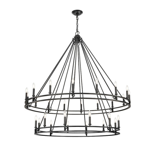 Z-Lite Dennison 28 Light 60" Chandelier, Matte Black/Matte Black - 4005-28MB