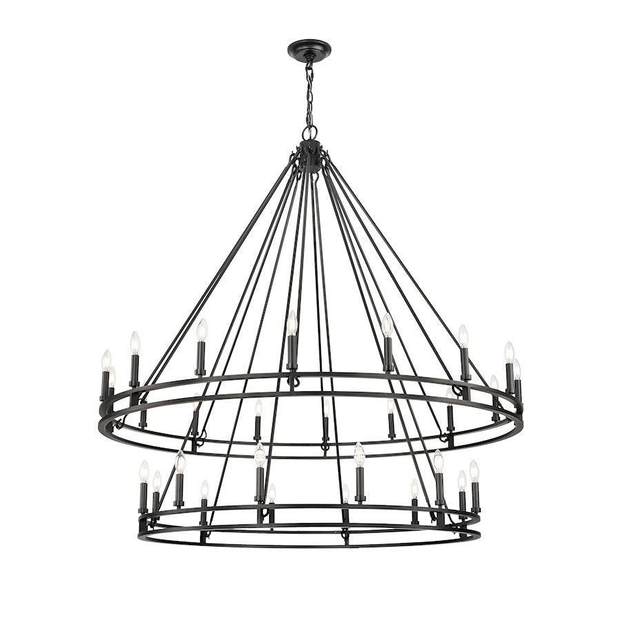 Z-Lite Dennison 28 Light 60" Chandelier, Matte Black/Matte Black - 4005-28MB