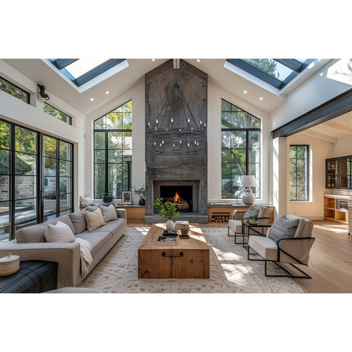 Z-Lite Dennison 28 Light 60" Chandelier, Matte Black/Matte Black