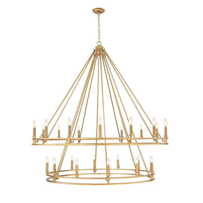 Z-Lite Dennison 28 Light Chandelier, Signature Brass