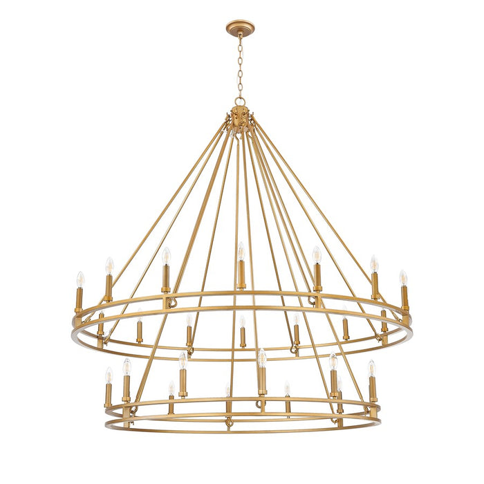 Z-Lite Dennison 28 Light Chandelier, Signature Brass