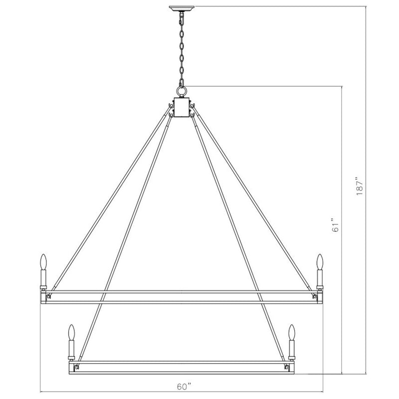 Z-Lite Dennison 28 Light Chandelier, Signature Brass