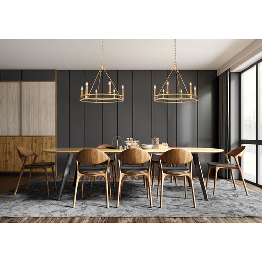 Z-Lite Dennison 6 Light Chandelier, Signature Brass