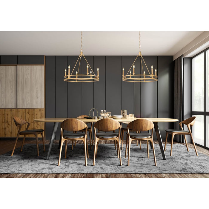Z-Lite Dennison 6 Light Chandelier, Signature Brass