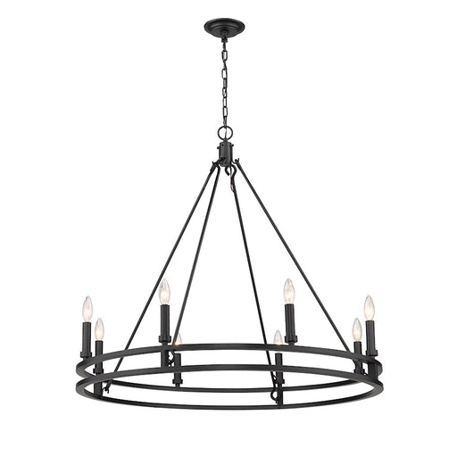 Z-Lite Dennison 8 Light Chandelier, Matte Black - 4005-8MB