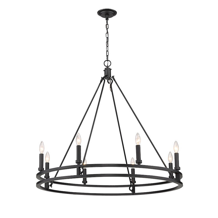 Z-Lite Dennison 8 Light Chandelier, Matte Black - 4005-8MB