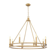 Z-Lite Dennison 8 Light Chandelier, Signature Brass - 4005-8SBR