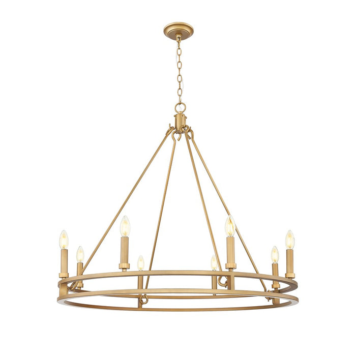 Z-Lite Dennison 8 Light Chandelier, Signature Brass - 4005-8SBR
