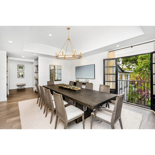 Z-Lite Dennison 8 Light Chandelier, Signature Brass