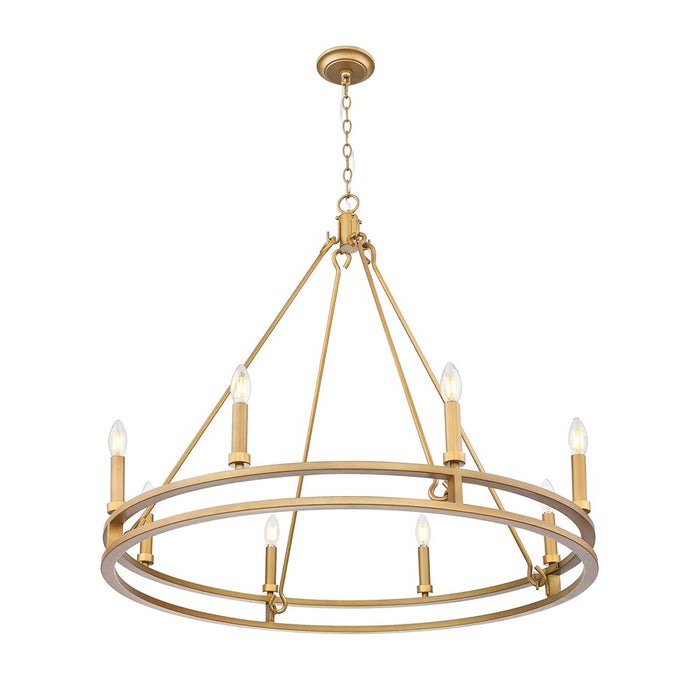 Z-Lite Dennison 8 Light Chandelier, Signature Brass