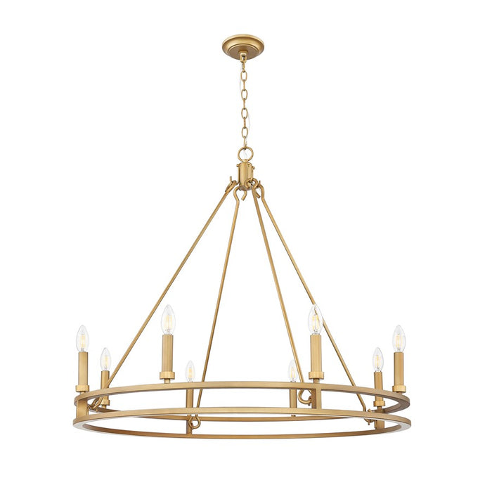 Z-Lite Dennison 8 Light Chandelier, Signature Brass