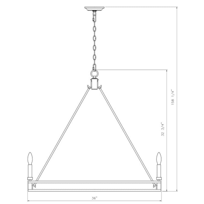 Z-Lite Dennison 8 Light Chandelier, Signature Brass