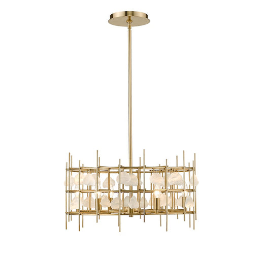 Z-Lite Garroway 6 Light 14" Chandelier, Aged Brass/Aged Brass