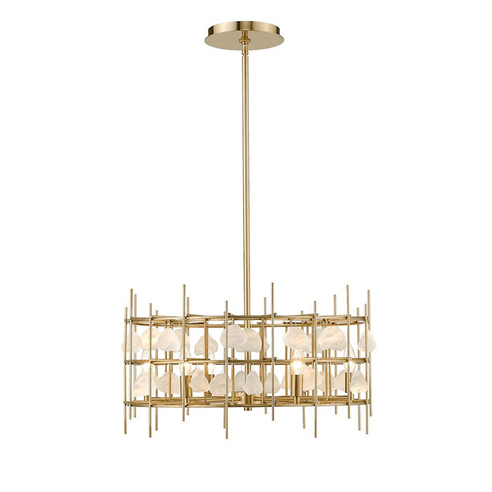 Z-Lite Garroway 6 Light 14" Chandelier, Aged Brass/Aged Brass