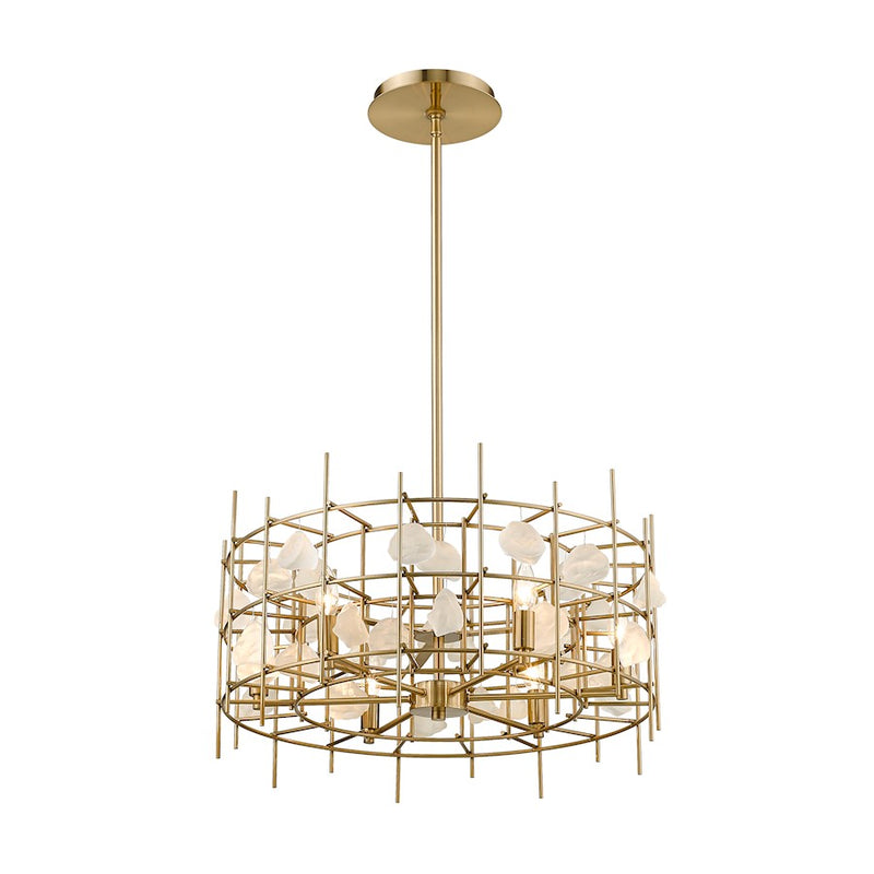 Z-Lite Garroway 6 Light 14" Chandelier, Aged Brass/Aged Brass