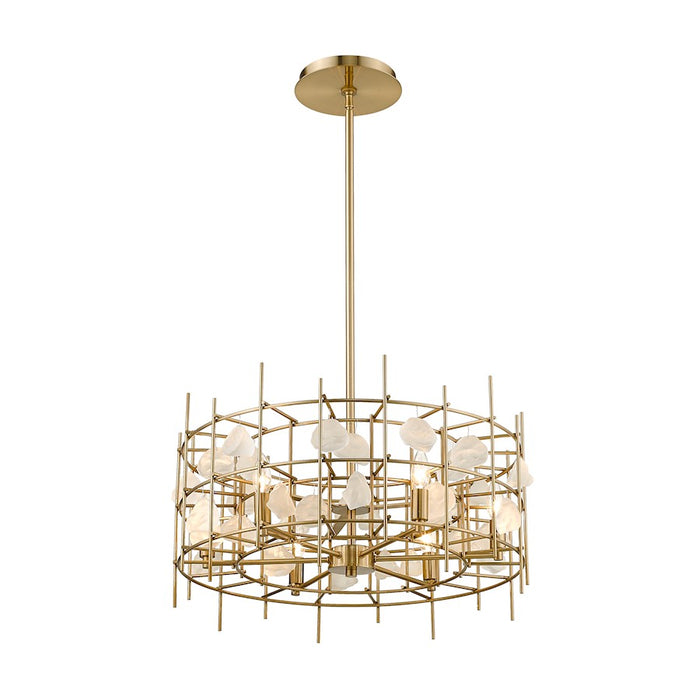 Z-Lite Garroway 6 Light 14" Chandelier, Aged Brass/Aged Brass