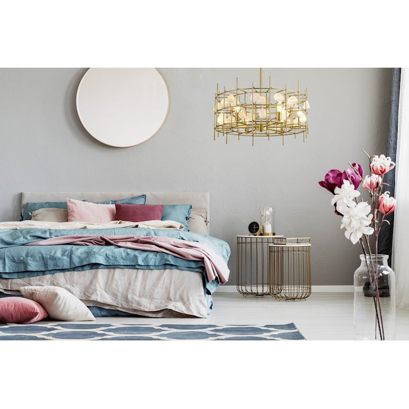 Z-Lite Garroway 6 Light 14" Chandelier, Aged Brass/Aged Brass