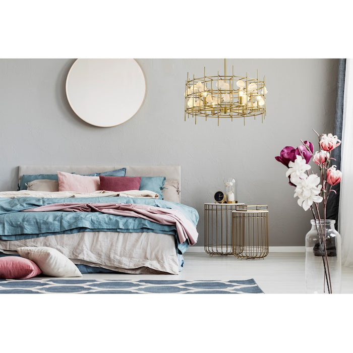 Z-Lite Garroway 6 Light 14" Chandelier, Aged Brass/Aged Brass