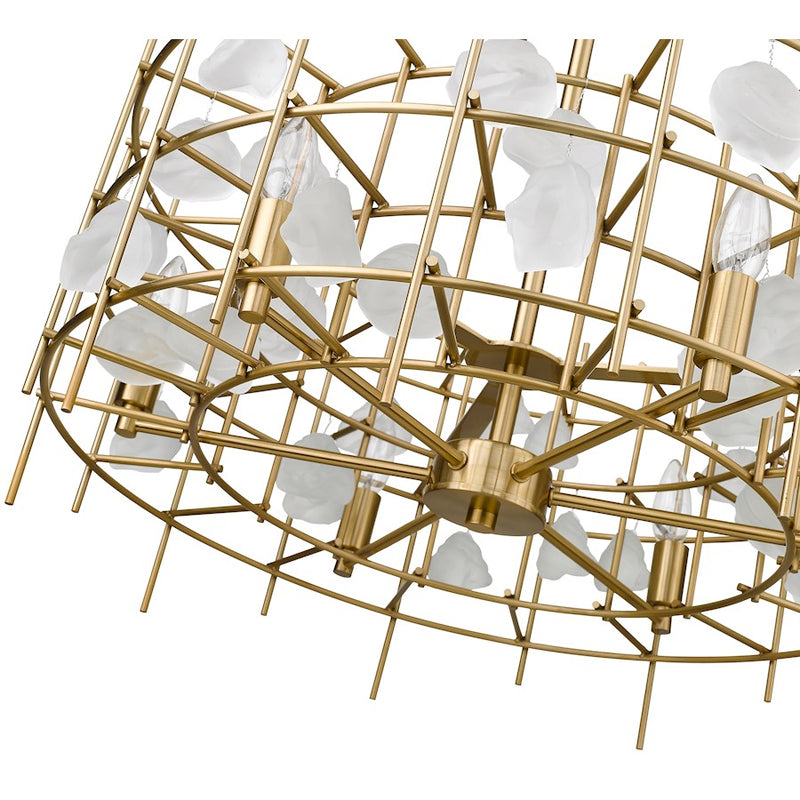 Z-Lite Garroway 6 Light 14" Chandelier, Aged Brass/Aged Brass