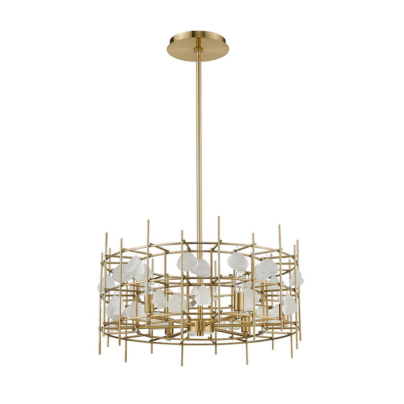 Z-Lite Garroway 6 Light 14" Chandelier, Aged Brass/Aged Brass