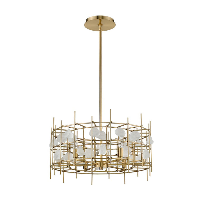 Z-Lite Garroway 6 Light 14" Chandelier, Aged Brass/Aged Brass