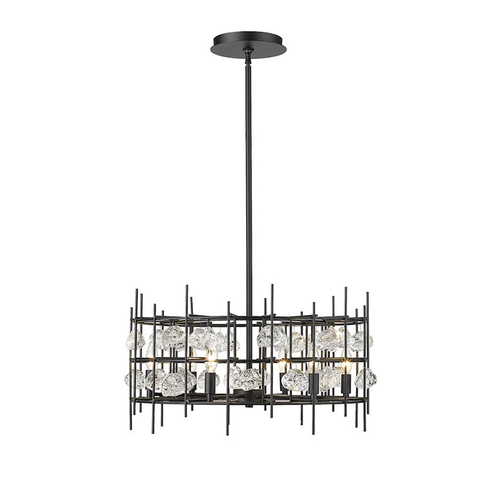 Z-Lite Garroway 6 Light 14" Chandelier, Matte Black/Matte Black