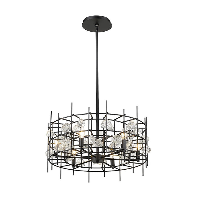 Z-Lite Garroway 6 Light 14" Chandelier, Matte Black/Matte Black
