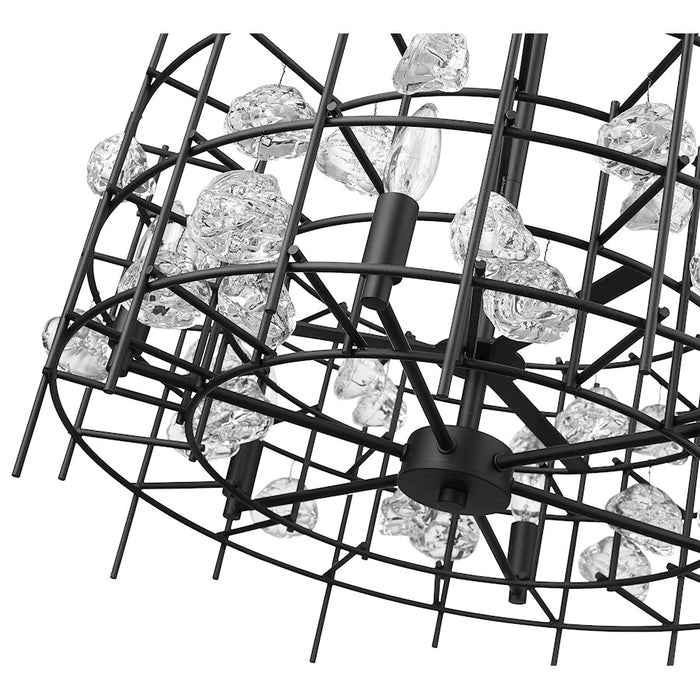 Z-Lite Garroway 6 Light 14" Chandelier, Matte Black/Matte Black
