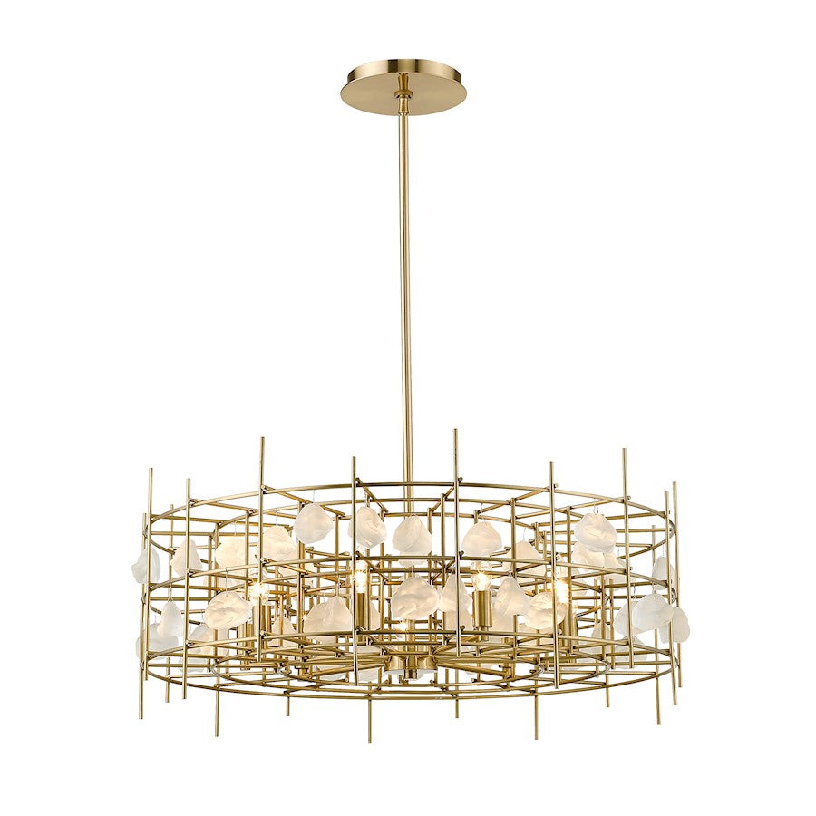Z-Lite Garroway 9 Light 14" Chandelier, Aged Brass, Aged Brass - 4007-32AGBR