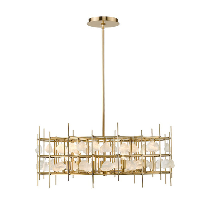 Z-Lite Garroway 9 Light 14" Chandelier, Aged Brass/Aged Brass