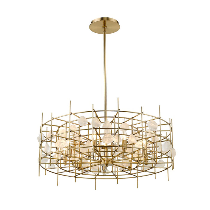 Z-Lite Garroway 9 Light 14" Chandelier, Aged Brass/Aged Brass
